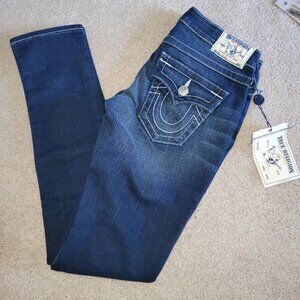 True Religion MSM Avalon W10599STSJ Skinny Distressed Jeans MSRP $224 Size 26